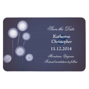 Flexible pissenlit bleu Magnet Réservez la date moderne