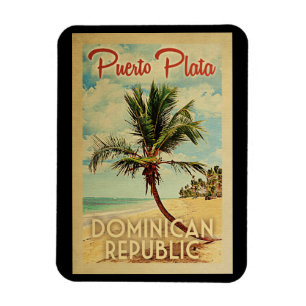 Flexible Puerto Plata Magnet Palm Tree Vintage Travel