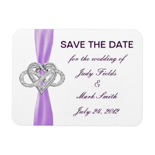 Flexible Purple Infinity Heart Enregistrer La Date Magnet
