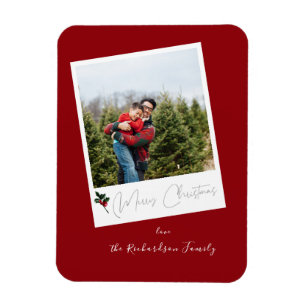 Flexible Red Instant Photo Joyeux Magnet de Noël