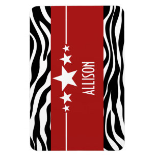 Flexible Red Sassy Star Zebra Premium Magnet