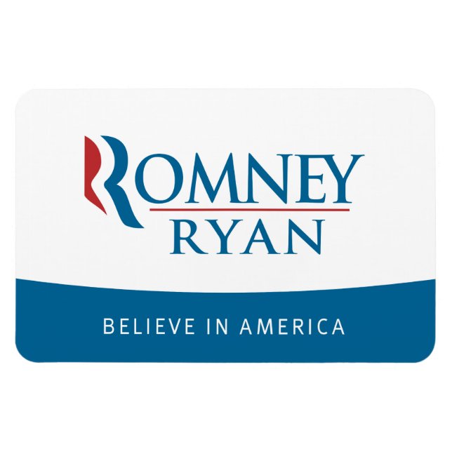 Flexible Romney Ryan croit en l'Amérique Flexi Magnet (Horizontal)