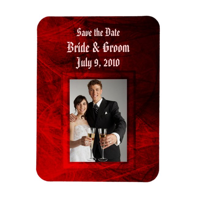 Flexible Rose gothique Enregistrer la date Premium Magnet (Vertical)
