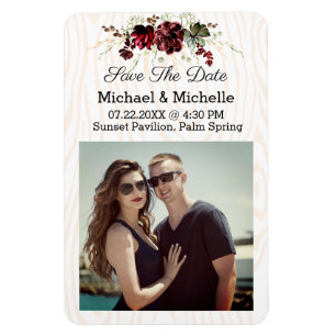 Flexible Rustic Wood Save The Date of Our Wedding Magnet