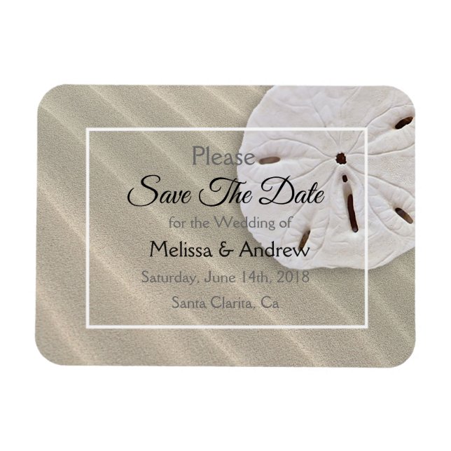 Flexible Sable Dollar Wedding Wedding Save the Date Magnet (Horizontal)