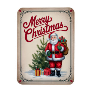 Flexible Santa Claus Vintage Joyeux Magnet de Noël