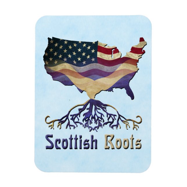 Flexible Scottish Roots, American Map Flexi Magnet (Vertical)