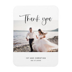 Flexible Script de mariage Magnet de photo Merci