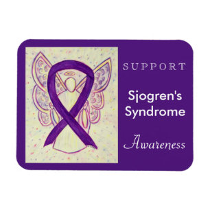 Flexible Sjogren's Syndrome Awareness Ribbon Angel Magnet