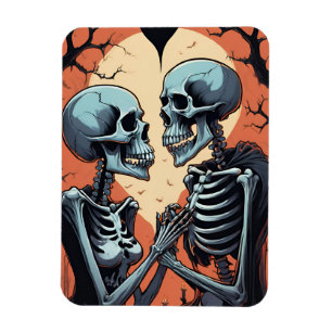 Flexible Skeleton Couple Photo Magnet - Gothique Romance Ha