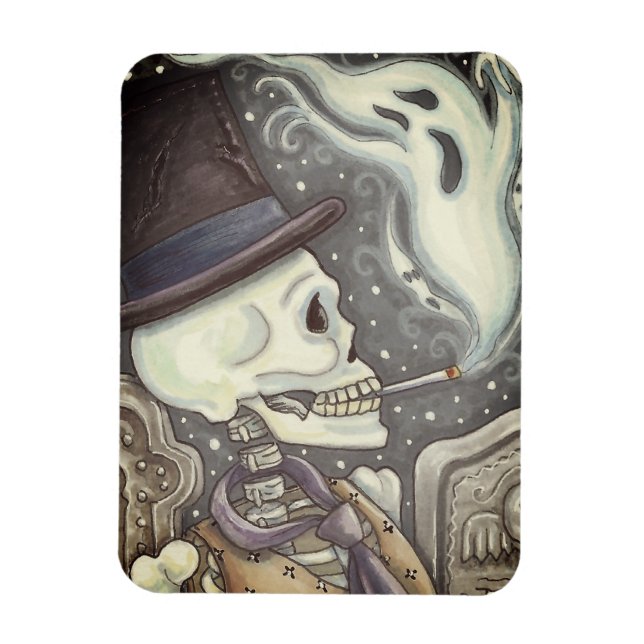 Flexible SKELETON FUMEUR, Rectangle DE MAGNET DE CEMETIÈRE (Vertical)