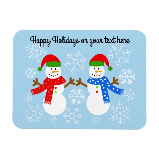 Flexible Snowman Magnet #3 (Horizontal)
