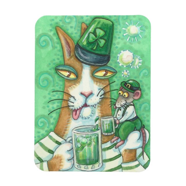 Flexible Son N'Fitz Chat Et Rat ST. PATRICK'S DAY MAGNET (Vertical)