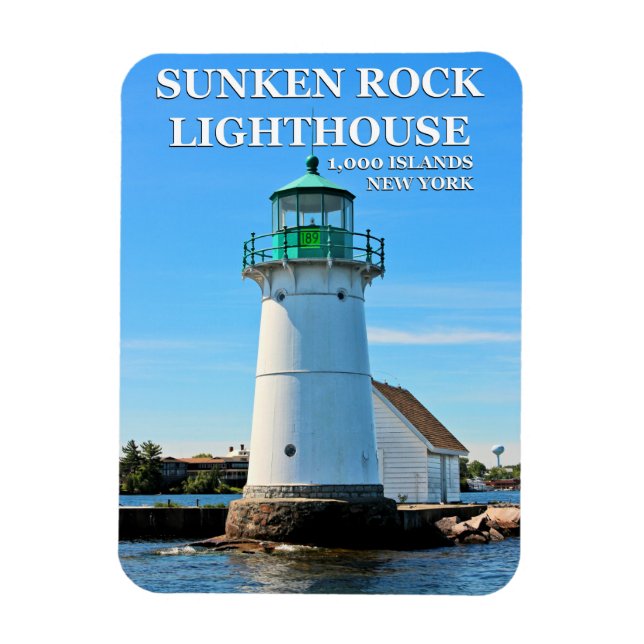 Flexible Sunken Rock Lighthouse, New York Flexi Magnet (Vertical)