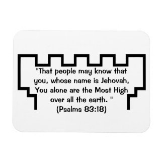 Flexible Témoin de Jéhovah Psaumes de guet 83:18 Magnet