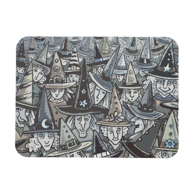 FLEXIBLE TONS DE HALLOWEEN WITCH GRIS RASSEMBLANT MAGNET (Horizontal)