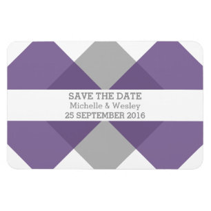Flexible Triade géométrique Enregistrer la date Magnet Purp