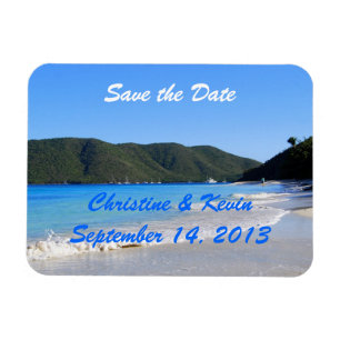 Flexible Tropical Beach Save the Date Magnet