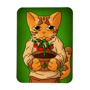 Flexible Vegan Gardener Cat Magnet