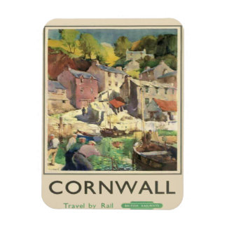 Flexible Vintage Cornwall Travel by Rail Fridge Magnet