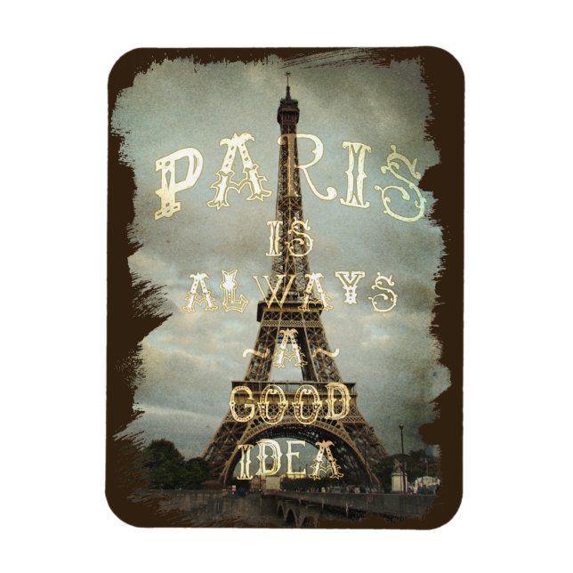 Flexible Vintage Paris Tour Eiffel Magnet (Vertical)