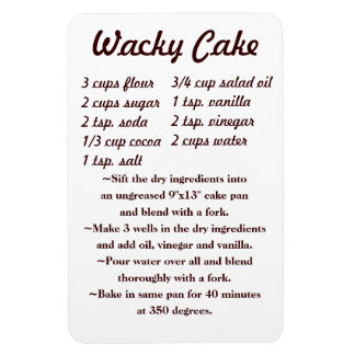 Flexible Wacky Cake Recette Fridge Magnet Draft5