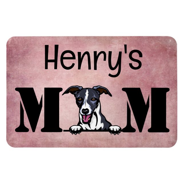 Flexible Whippet Peeking Personnalisé Maman Magnet (Horizontal)