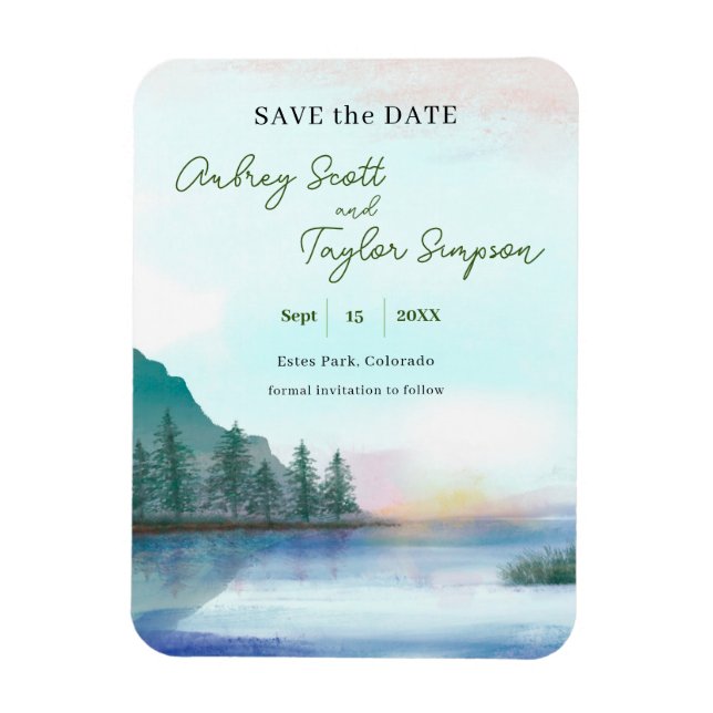 Flexible Woodland Wedding Save the Date Magnet (Vertical)