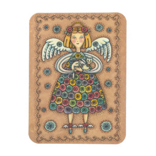 Flexible Yo Yo Quilt Angel MAGNET Primitive