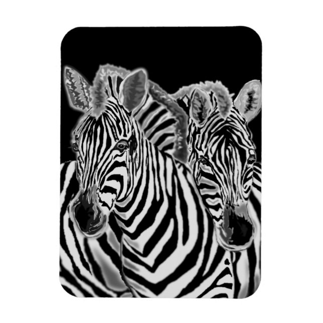 Flexible Zebra Couple Magnet (Vertical)