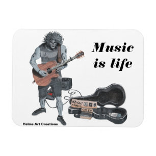 Flexible Zombie Guitare Musicien Vie Réfrigérateur Magnet
