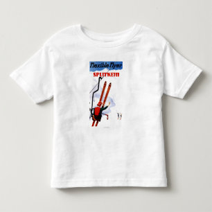 Flexibler Flyer Splitkein hölzerner SkisPromo Kleinkind T-shirt