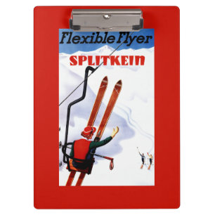 Flexibler Flyer Splitkein hölzerner SkisPromo Klemmbrett