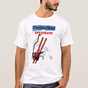 Flexibler Flyer Splitkein hölzerner SkisPromo T-Shirt