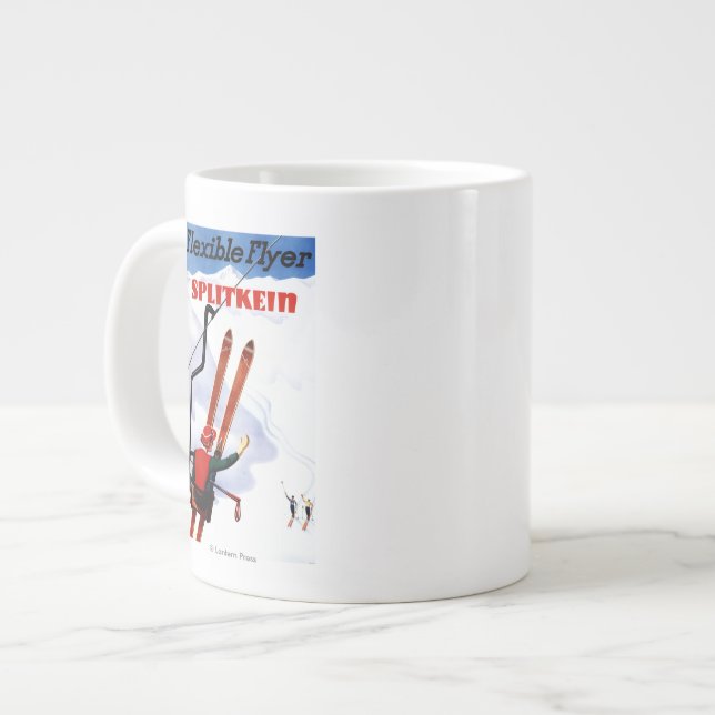 Flexibler Flyer Splitkein Holzskis Promo Jumbo-Tasse (Vorderseite Links)
