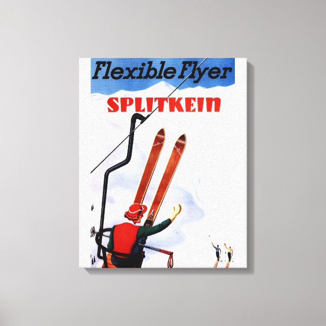 Flexibler Flyer Splitkein Holzskis Promo Leinwanddruck (Vorderseite)