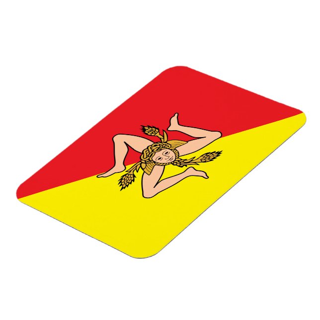 Flexibler Foto-Magnet mit Sizilienflagge Magnet (Linke Seite)