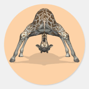 Flexibler Giraffe Runder Aufkleber