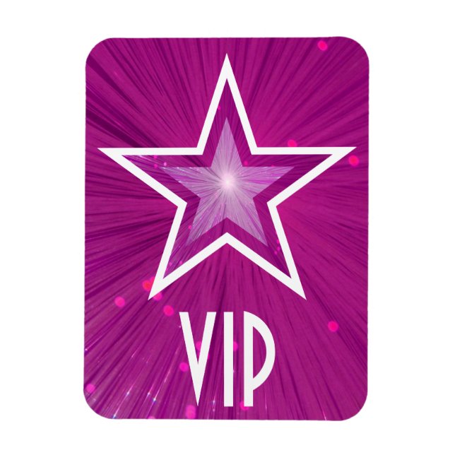 Flexibler rosa Star-Magnet "VIP" Magnet (Vertikal)