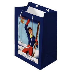 Flexibles Flyer Button-Oben Skifahren-Mädchen Mittlere Geschenktüte