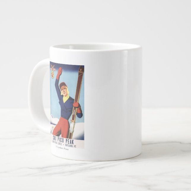 Flexibles Flyer Button-Up-Skiing-Mädchen Jumbo-Tasse (Vorderseite Links)