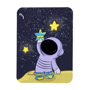 Flexibles Foto Magnet Astronaut in Socken