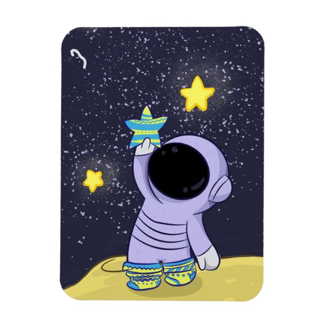 Flexibles Foto Magnet Astronaut in Socken (Vertikal)