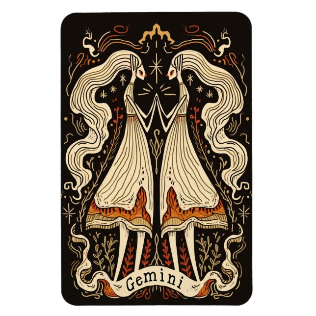 Flexibles Foto Magnet Gemini Celestial Zodiac Art (Vertikal)