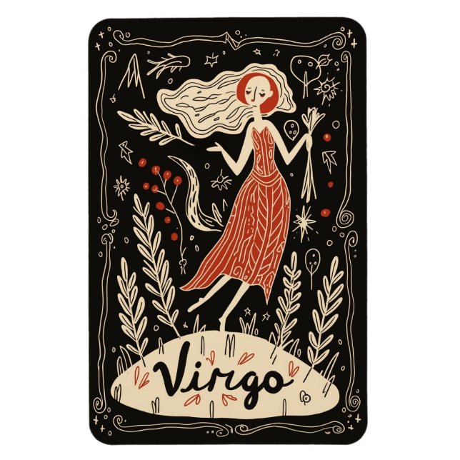 Flexibles Foto Magnet Virgo Celestial Zodiac Art (Vertikal)