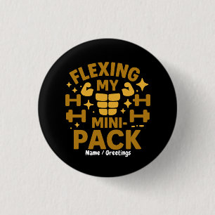 Flexing My Mini-Pack Lustiges Fitness Braun Gold Button