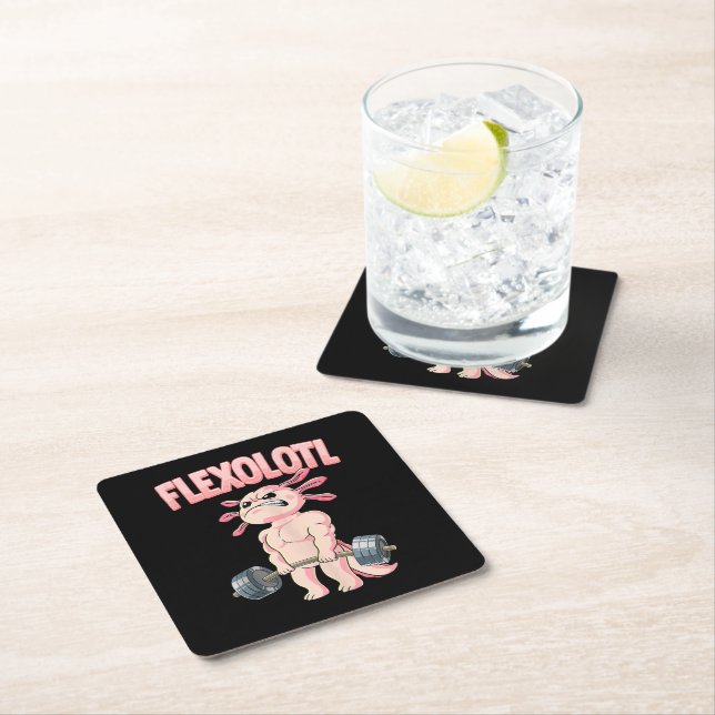 Flexolotl Axolotl Rechteckiger Pappuntersetzer (Vor Ort)