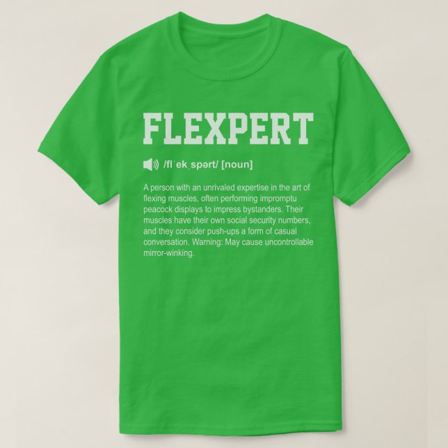 Flexpert Funny Dictionary Gym bedeutet T-Shirt (Design vorne)