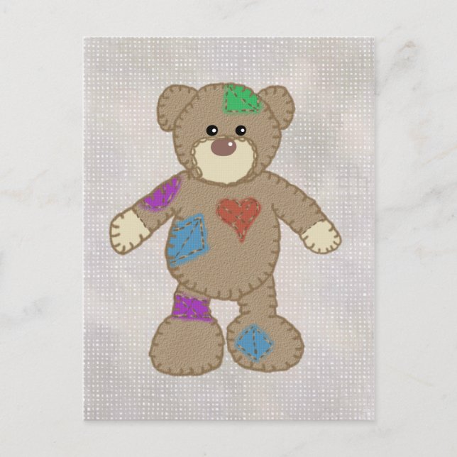 Flickenteddy Postkarte (Vorderseite)