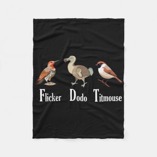 Flicker Dodo Titmouse Funny Fleecedecke (Vorderseite)
